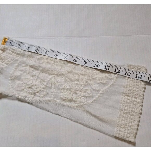 Rebellion Again Floral Lace Mesh Cardigan Blouse Embroidered Ivory Medium Womens - Picture 8 of 8